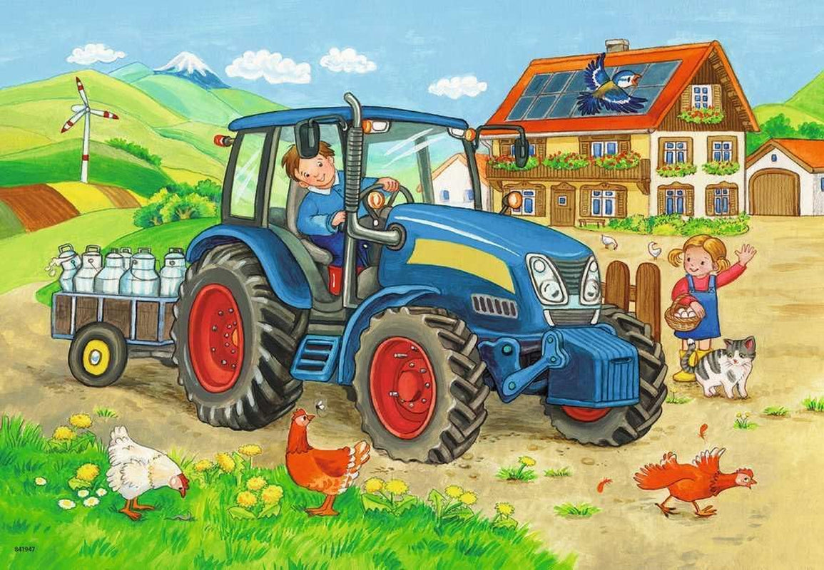 Ravensburger Puzzle für Kinder – 07616 Baustelle und Bauernhof – Puzzle für Kinder ab 3 Jahren, mit 2X12 Teilen Puzzle Naty Shop
