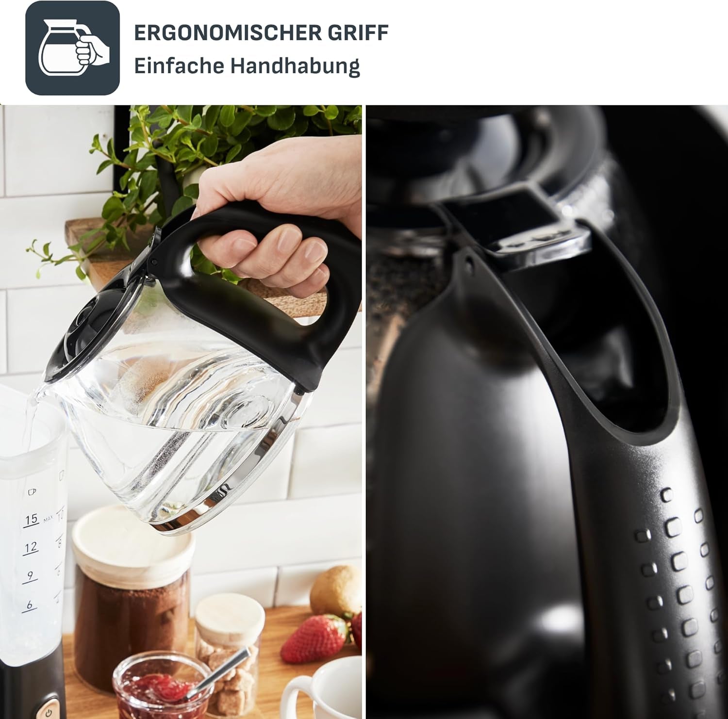 Tefal Includeo Filter-Espressomaschine, Espressomaschine extrem einfach zu bedienen, für Rechts- und Linkshänder geeignet, automatische Deckelöffnung, 1,25 l, 10 bis 15 Tassen, CM533811