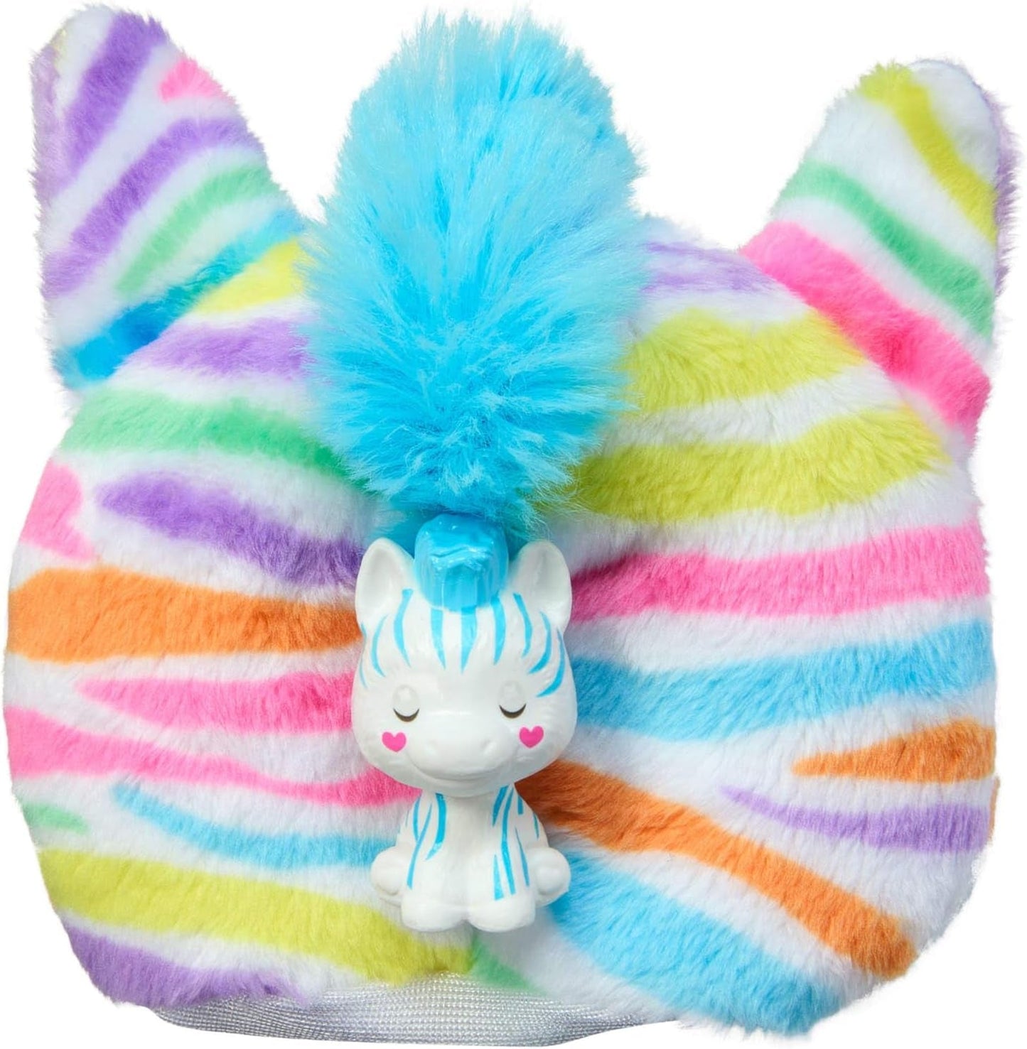 Barbie Cutie Reveal-Puppe und Zubehör, Regenbogen-Zebra-Plüsch-Outfit und 10 farbwechselnde Überraschungen, Color Dream-Reihe, HRK39