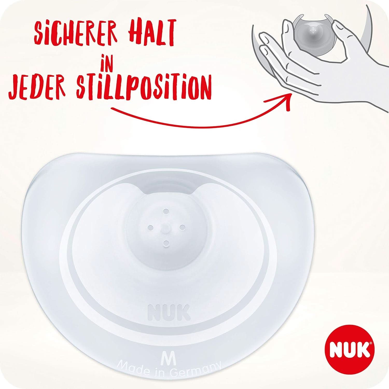 NUK Stillhütten | Brusthütchen Zum Stillen | Schützt vor Wunden Brustwarzen | Dünnes Silikon | Größe M (20 mm) | Inklusive Schutzdose | 2 Stück Babynahrung und Stillzubehör Naty Shop