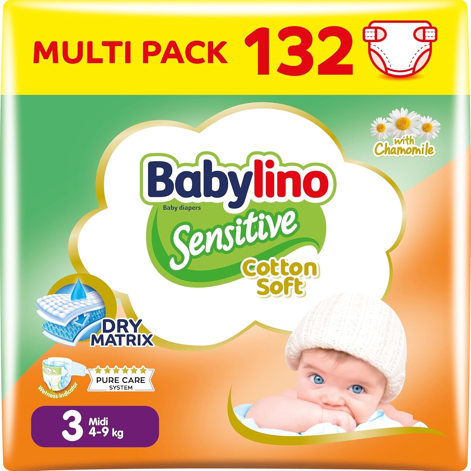 Windeln für empfindliche Babys, Größe 7, extra groß plus (+15 kg), 14 Stück