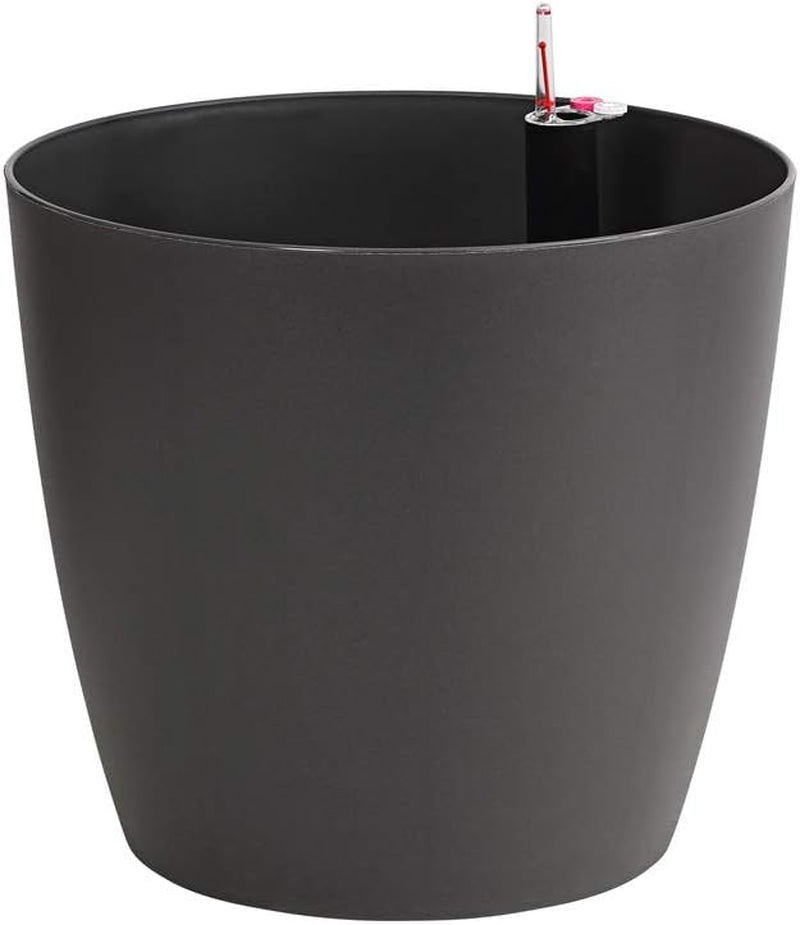 Dehner Mila Blumentopf mit Selbstbewässerungssystem, Ø 30 cm, Höhe 26 cm, Kunststoff, weiß