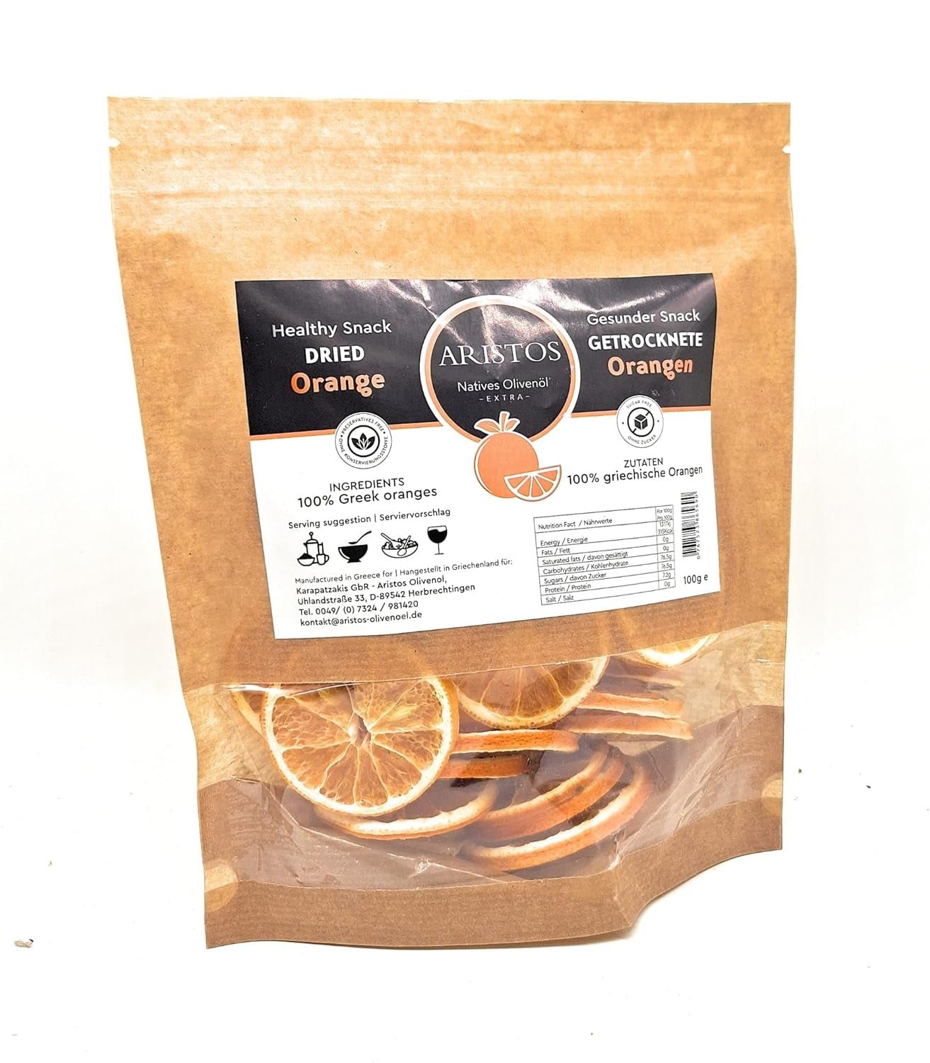 Getrocknete Fruchtscheiben – Orangenscheiben für Cocktails und kalten Tee, Tee, Glühwein oder Fruchtsaft und Punsch für Kinder. Dehydrierte Produkte Naty Shop Standardtitel