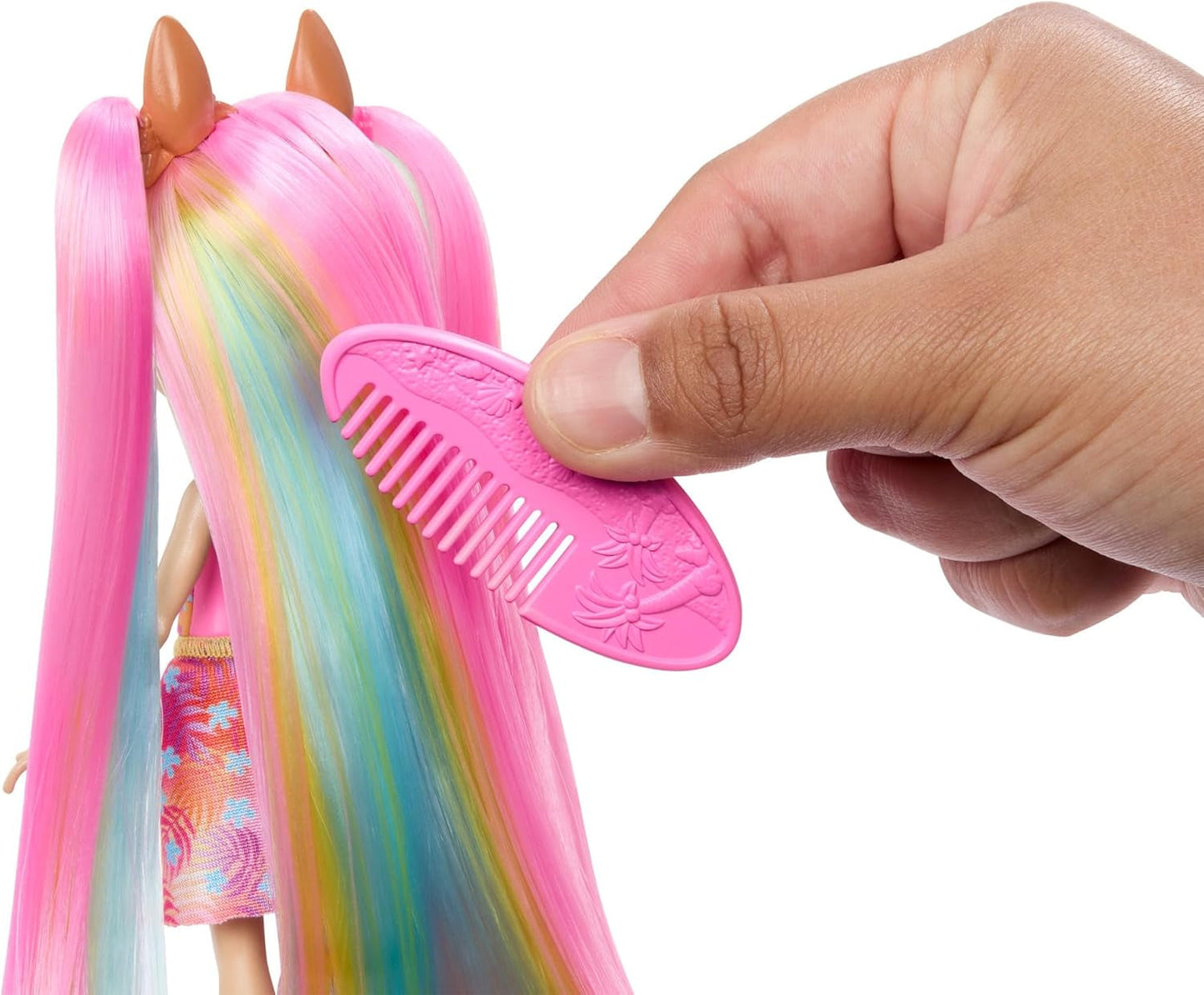 Enchantimals-Puppen, Sunshine Beach Deluxe-Haarpuppe und Tierfreund, kleine Puppe mit abnehmbarem Rock und Zubehör, Kindergeschenke, HTJ70 Naty Shop Dolls