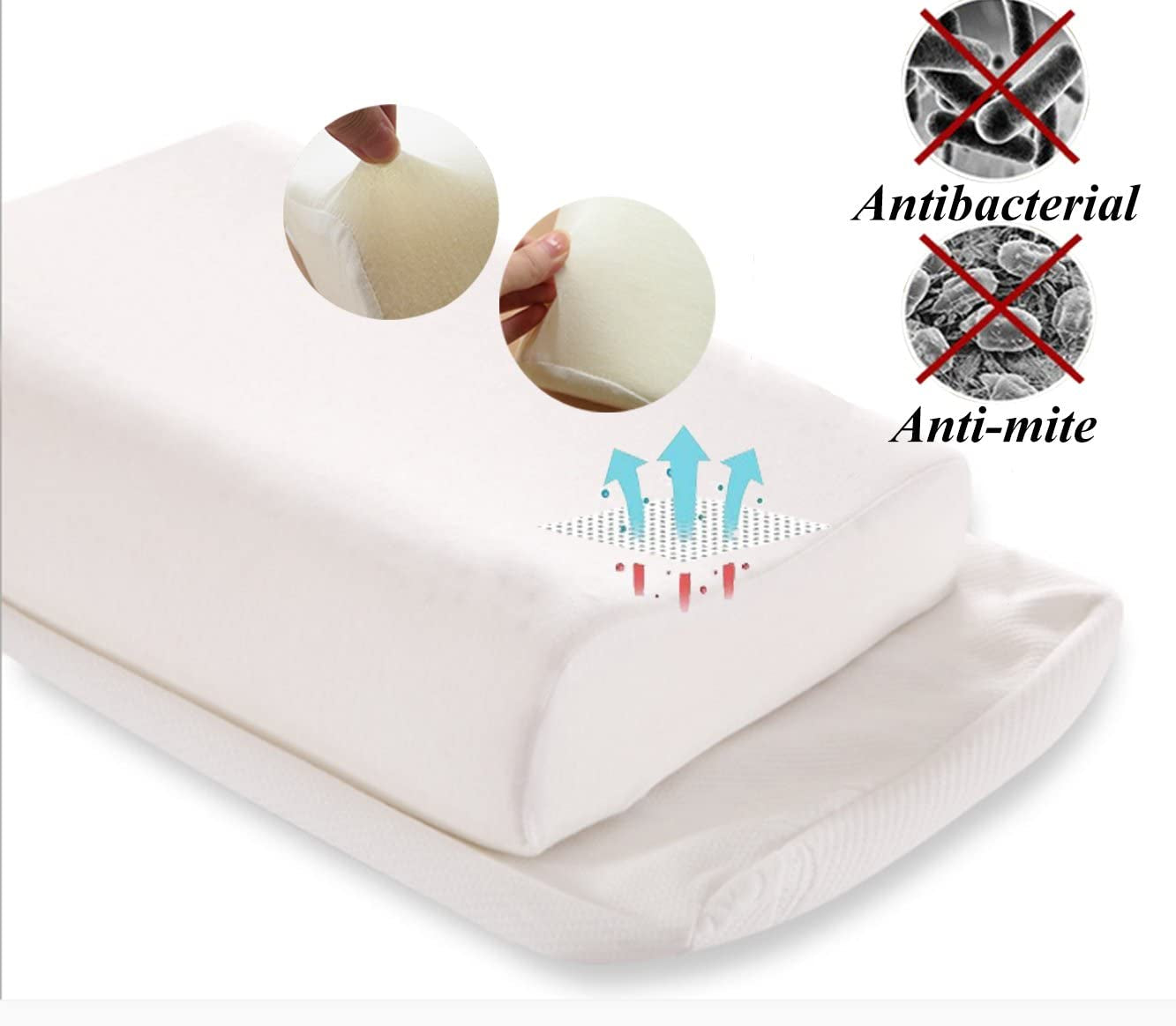 Memory-Schaum-Kissen, Nackenstützkissen, ergonomisches Nackenkissen für verschiedene Schlafpositionen mit abnehmbarem Bezug, orthopädische Halskissen von Naty Shop