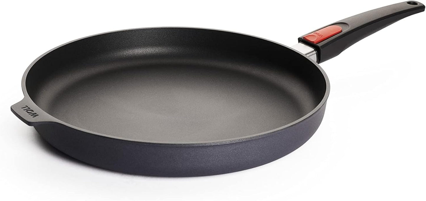 Woll Diamond Lite flache Pfanne - Induktion -, Ø 20 cm, 5 cm Höhe, mit abnehmbarem Griff - für alle Herdarten geeignet, Aluminiumguss, Antihaftbeschichtung Naty Shop Töpfe und Pfannen Ø 32 cm