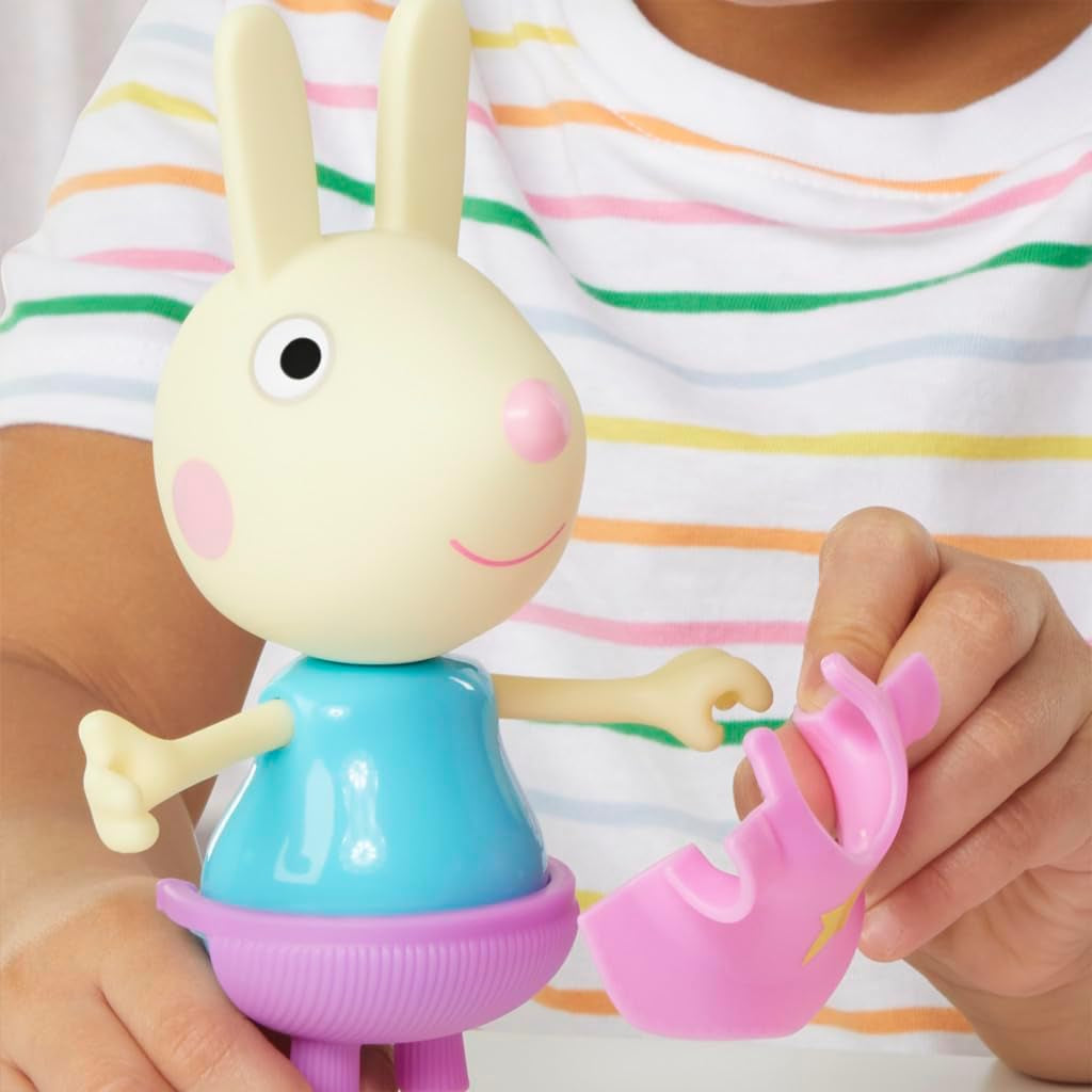Peppa Wutz Luisa Löffel – lustige Anziehfigur, 15 cm große Mädchenpuppe mit Anziehzubehör und Kleidung, interaktives Spielzeugset für Kleinkinder ab 3 Jahren