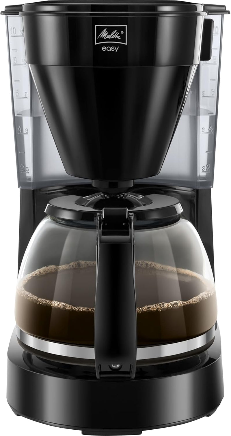 Melitta Easy – Espressomaschine mit Filter und Glaskaraffe, für bis zu 10 Tassen Kaffee, schwarz