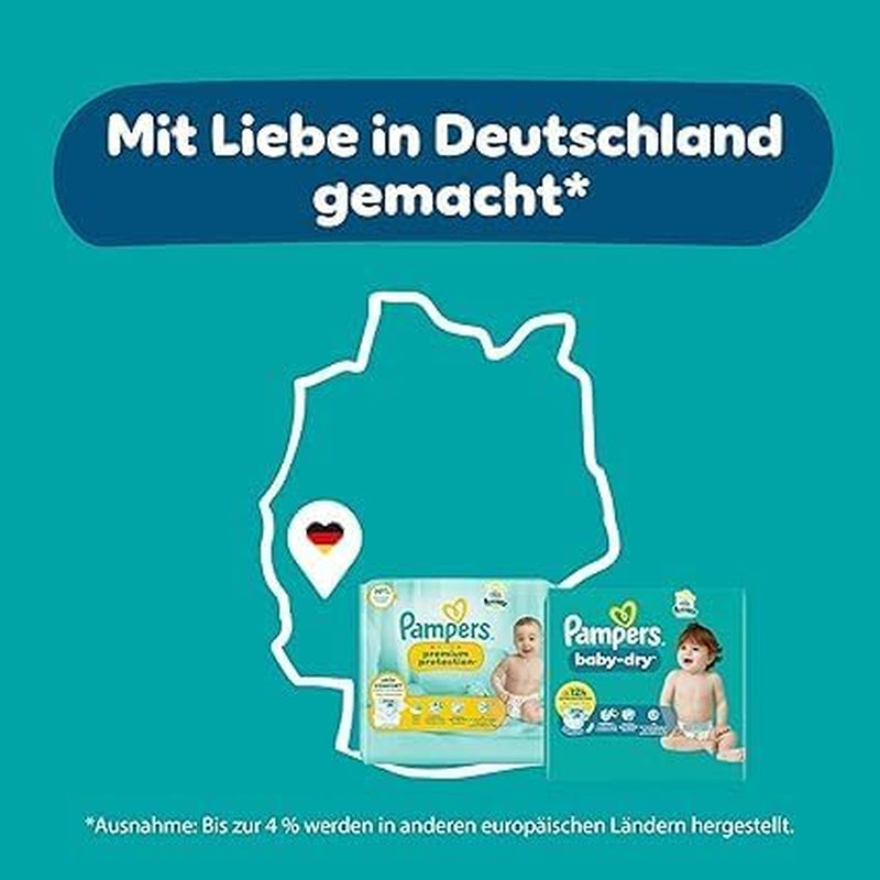 Pampers Premium Protection Pants Größe 6, 78 Windeln, 13kg-19kg, Mit 360° Fitform, 2x breiteren Bundchen als vorher für Komfort & Schutz + 10 Stück Pampers Aqua Baby-Weuchttücher enthalten