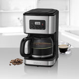 Clatronic® Kaffeemaschine mit Timer, 1,5-Liter-Karaffe für 12-14 Tassen Kaffee, 24-Stunden-LCD-Timer, Warmhaltefunktion, Anti-Tropf, herausnehmbarer Filter, Display und Kontrollleuchten, 900 W – KA 3642