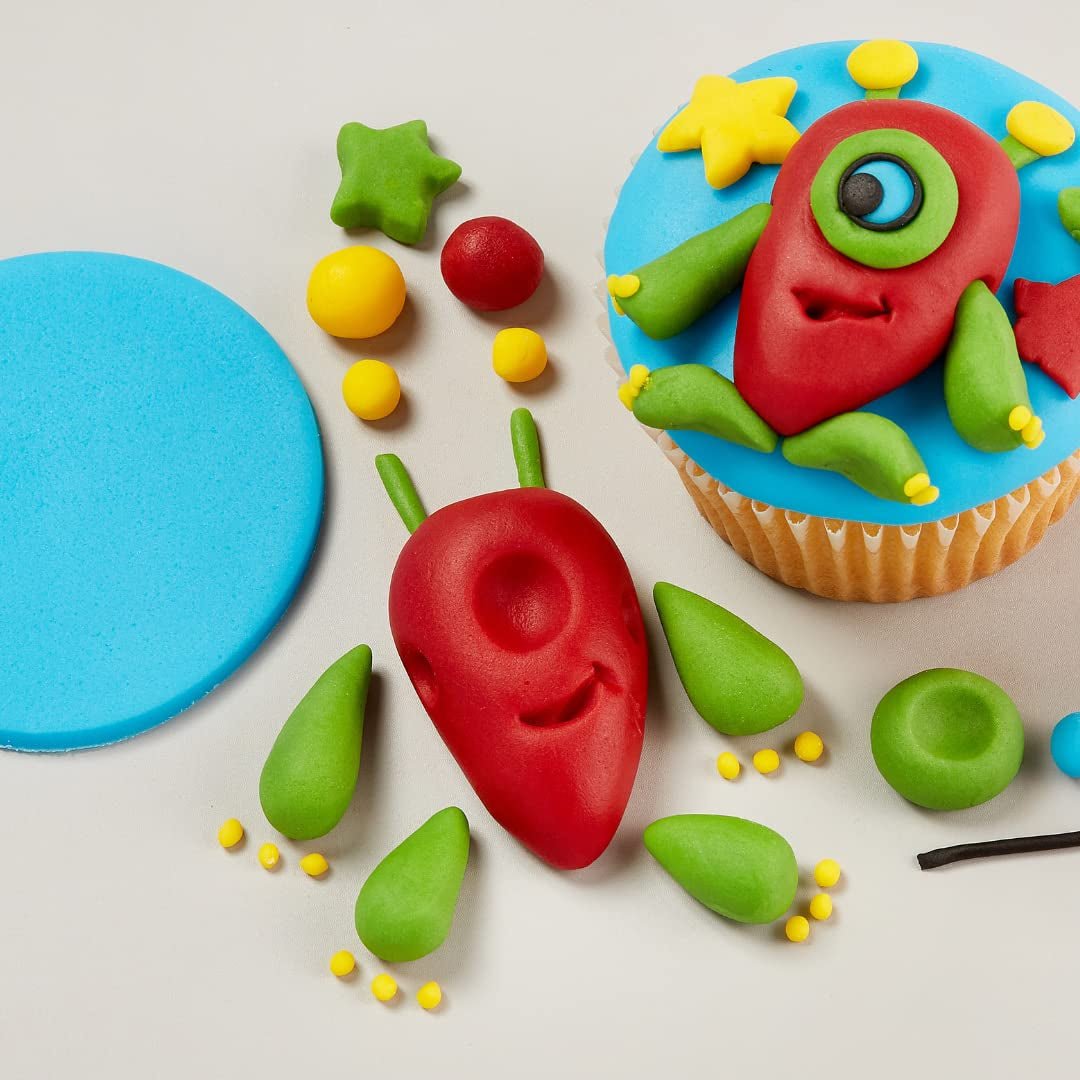 Fondant Poppy Red 250g – Fertig zum Ausrollen, perfekt zum Zuckerguss und Dekorieren von Kuchen, Cupcakes und Keksen – Poppy Red – 250g Zuckerpaste Naty Shop