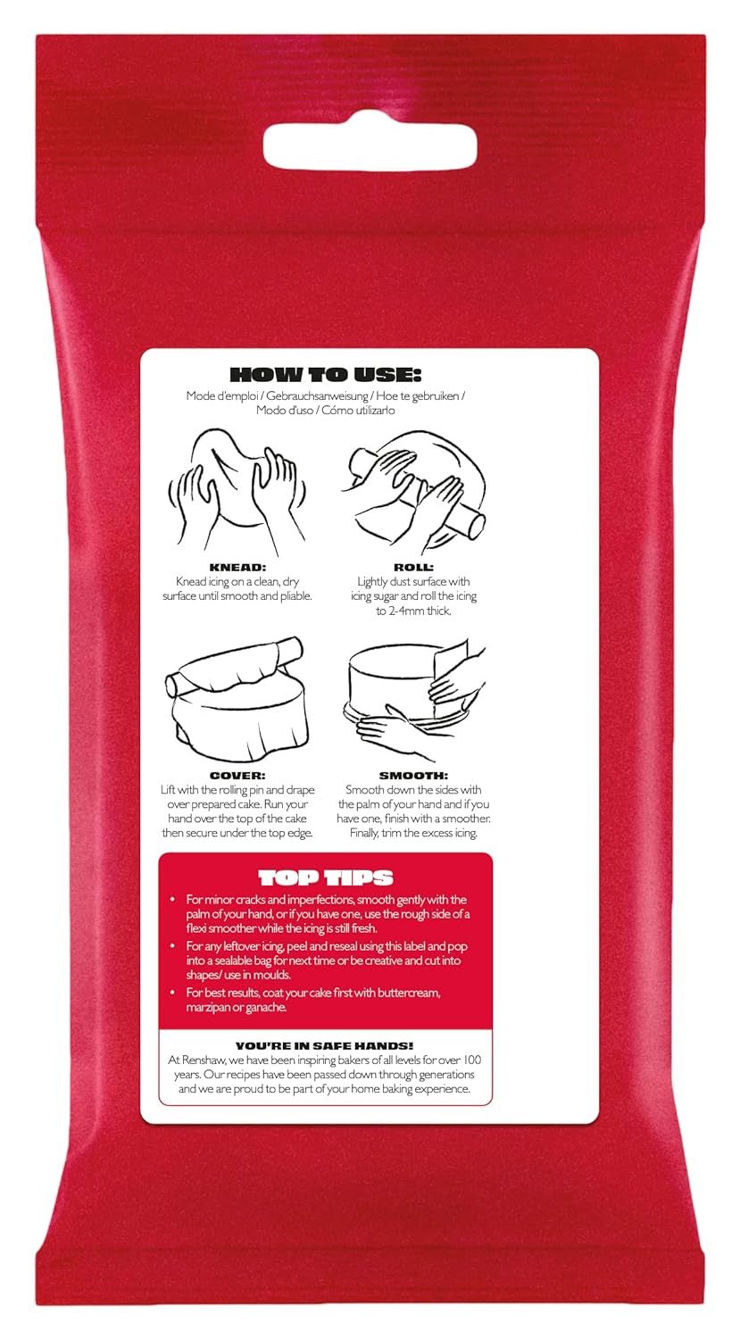 Fondant Poppy Red 250g – Fertig zum Ausrollen, perfekt zum Zuckerguss und Dekorieren von Kuchen, Cupcakes und Keksen – Poppy Red – 250g Zuckerpaste Naty Shop