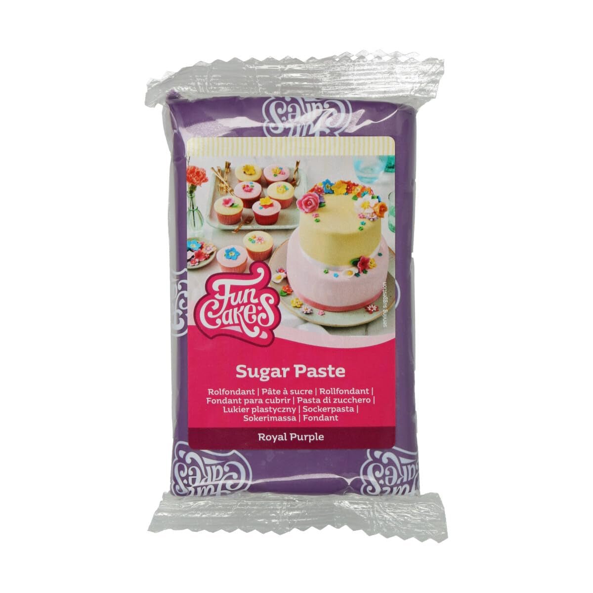 FunCakes Royal Purple Rollfondant: Einfach zu verwenden, glatt, flexibel, weich und biegsam, perfekt zum Dekorieren von Kuchen. Glutenfrei 250 g (2er-Pack) Naty Shop Royal Purple Zuckerpaste 250 g