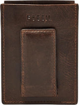 Fossil Herren Derrick Leder RFID-blockierendes magnetisches Kartenetui Walletderrick Wallet Herrenbrieftasche Naty Shop