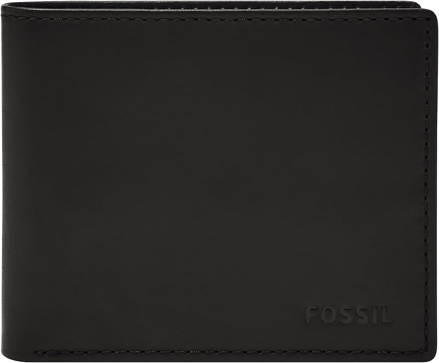 Fossil Herren Derrick Bifold Leder RFID-blockierende Flip-ID-Fenster-Geldbörse Männer Naty Shop Schwarz