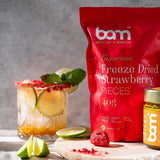 Gefriergetrocknete Früchte BAM, 40 Gramm, natürliche Früchte, perfekte Desserts, reichhaltiger Geschmack (Erdbeere). Dehydrierte Produkte Naty Shop