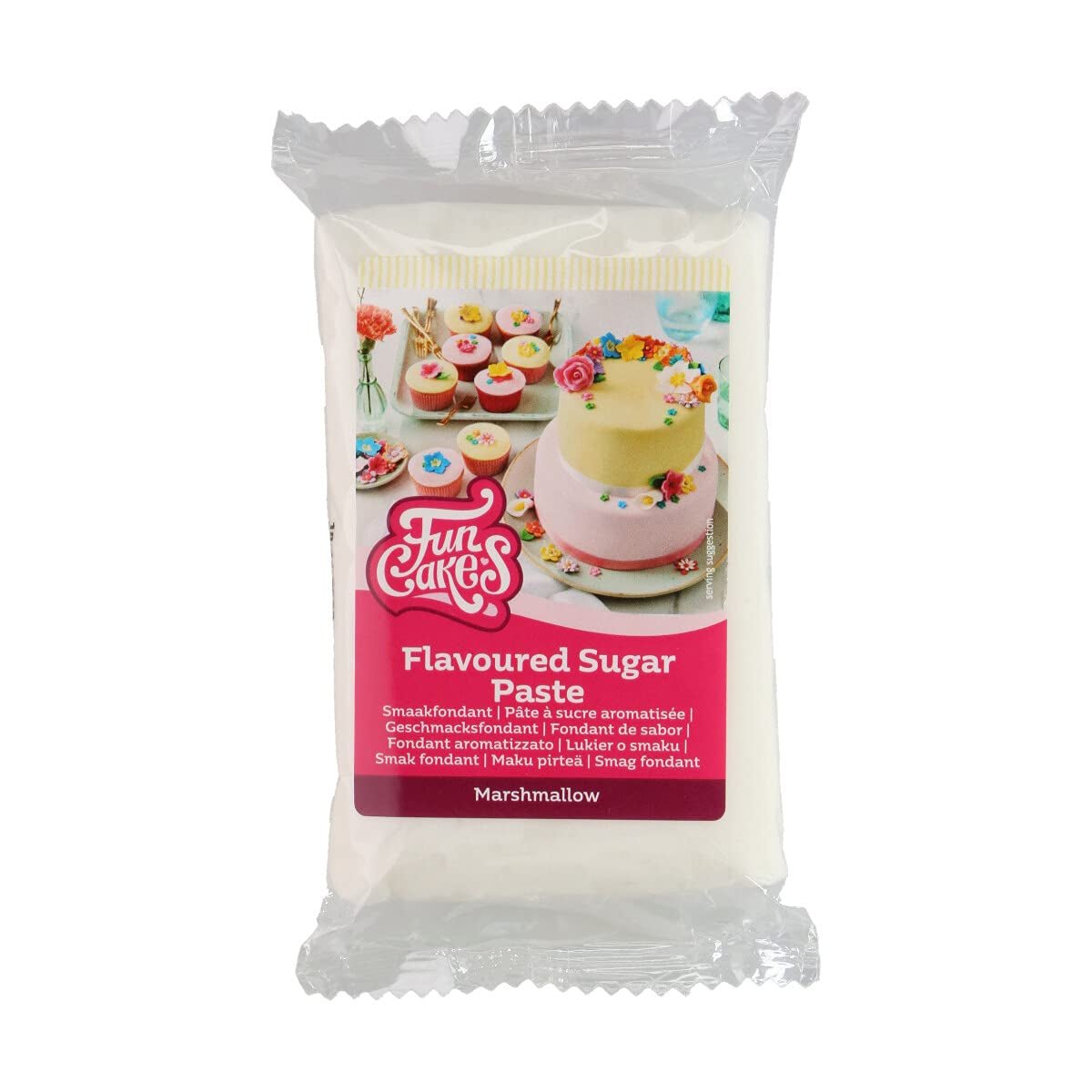 FunCakes Fondant mit Zitronengeschmack: Köstlicher Geschmack, glatte Textur, leicht zu verteilen, gerollter Fondant, perfekt für Kuchen, Cupcakes und Kekse. Halal, koscher und glutenfrei. 250 g (3er-Pack) Naty Shop Zuckerpaste 250 g weißer Marshmallow