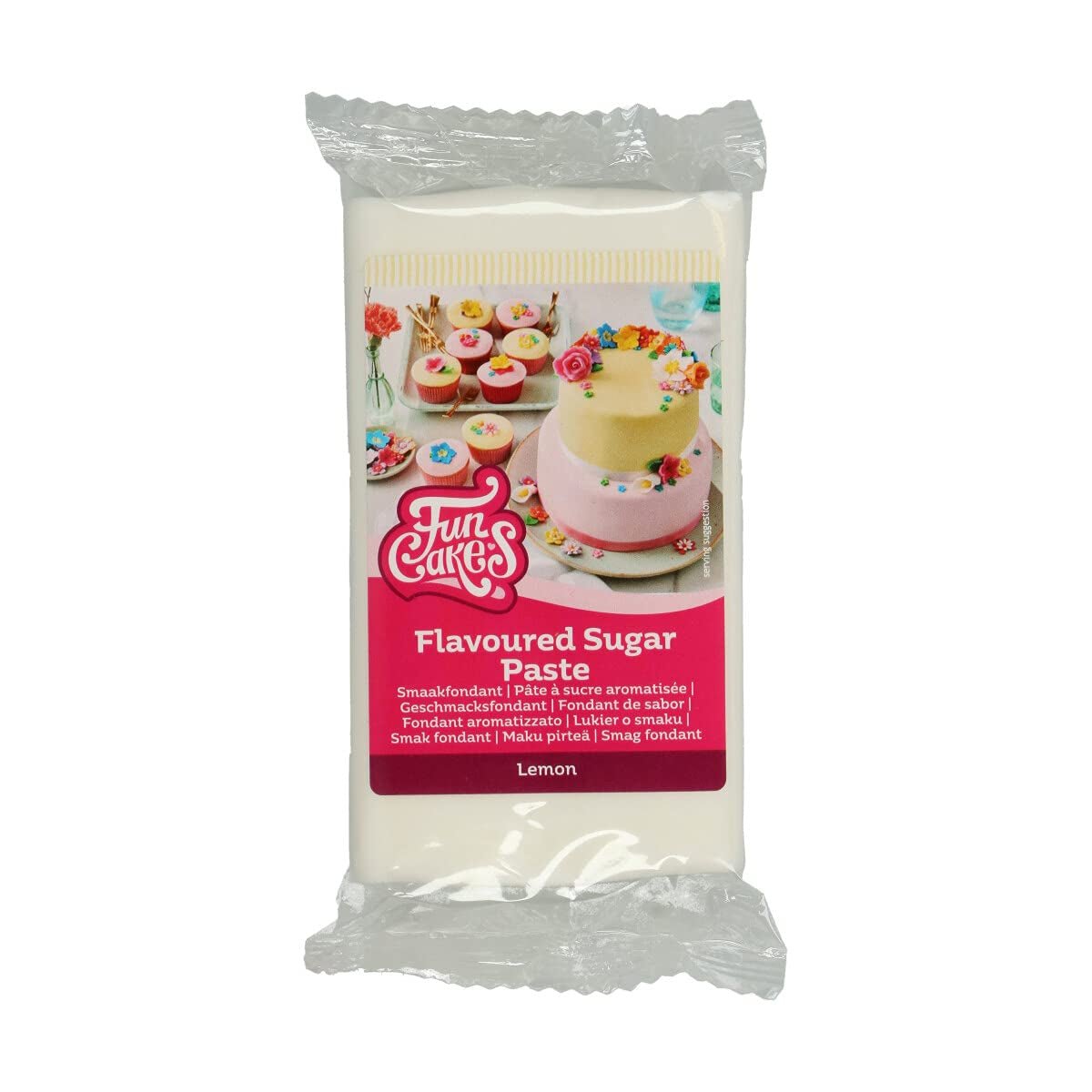 FunCakes Fondant mit Zitronengeschmack: Köstlicher Geschmack, glatte Textur, leicht zu verteilen, gerollter Fondant, perfekt für Kuchen, Cupcakes und Kekse. Halal, koscher und glutenfrei. 250 g (3er-Pack) Naty Shop Zuckerpaste 250 g Zitrone