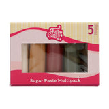 FunCakes Fondant-Multipack. Einfach zu verwenden, glatt, flexibel, weich und biegsam, perfekt zum Dekorieren von Kuchen, halal, koscher und glutenfrei. 5 Farben, 5 x 100 g, Naty Shop Default Title Sparkling Sugar Paste Palette