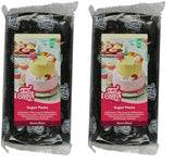 FunCakes Raven Black Rollfondant: Einfach zu verwenden, glatt, flexibel, weich und biegsam, perfekt zum Dekorieren von Kuchen, halal, koscher und glutenfrei. 1 kg (2er-Packung) Naty Shop Raven schwarze Zuckerpaste 1 kg (2er-Packung)