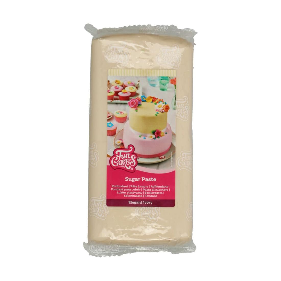 FunCakes Rollfondant Elegant Ivory: Einfach zu verwenden, glatt, flexibel, weich und biegsam, perfekt zum Dekorieren von Kuchen, Halal, koscher und glutenfrei. 1 kg Naty Shop Default Title Zuckerpaste