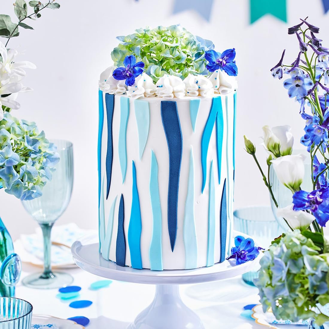 FunCakes Meeresblauer laminierter Fondant: einfach zu verwenden, glatt, flexibel, weich und biegbar, perfekt zum Dekorieren von Kuchen, Halal, koscher und glutenfrei, 250 g Naty Shop Zuckerpaste