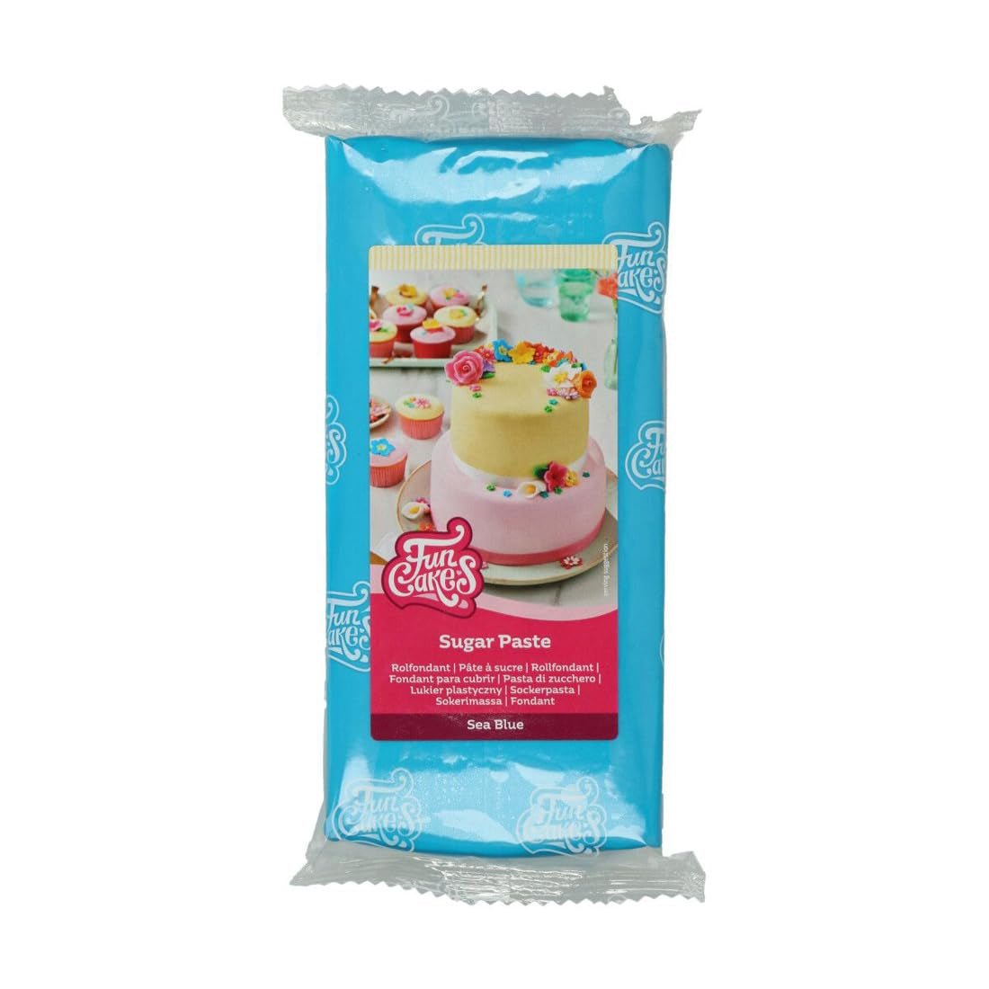 FunCakes Sea Blue Rollfondant: Einfach zu verwenden, glatt, flexibel, weich und biegsam, perfekt zum Dekorieren von Kuchen, halal, koscher und glutenfrei. 1 kg Naty Shop Default Title Zuckerpaste