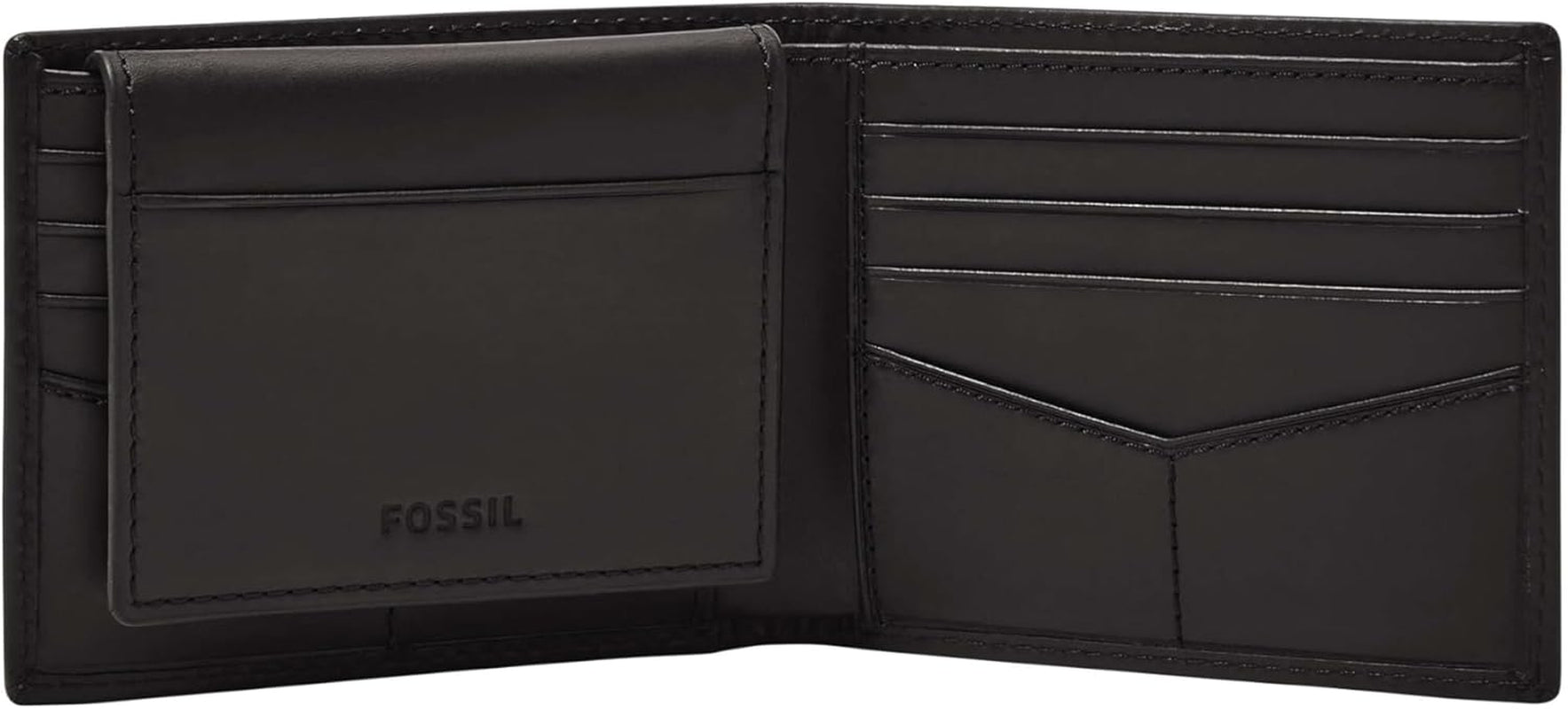 Fossil Derrick RFID-blockierendes Leder-Doppelpassetui für Herren mit abnehmbarem Kartenhalter Herrenbrieftasche Naty Shop