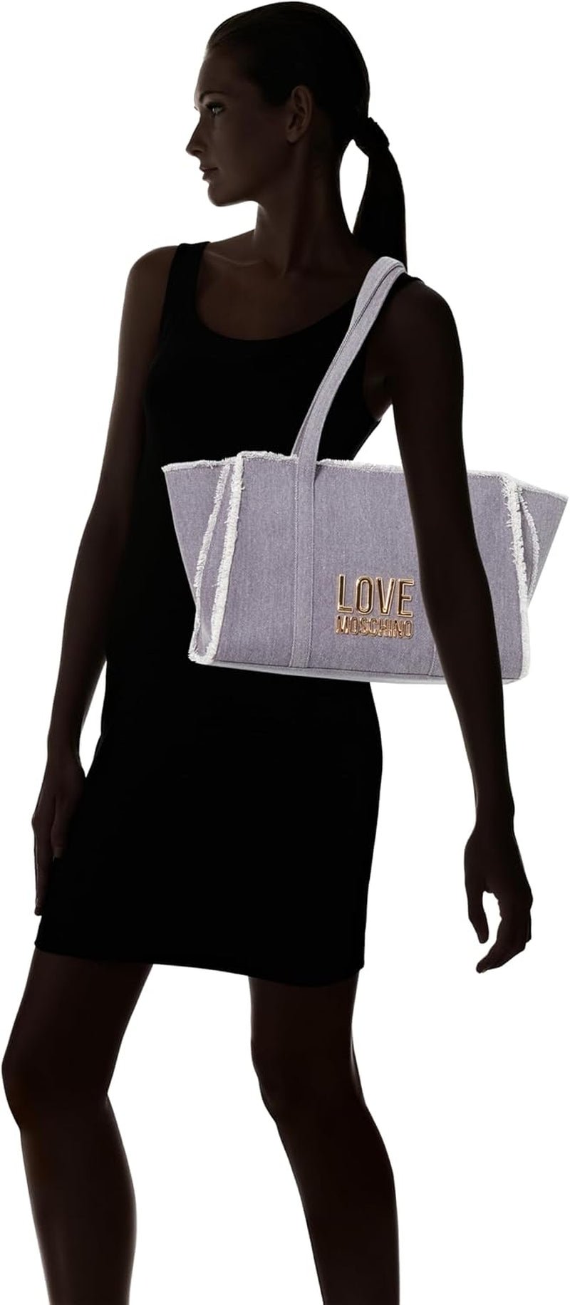 Love Moschino Damen-Umhängetasche, Denim-Umhängetasche, Denim-Damentaschen Naty Shop