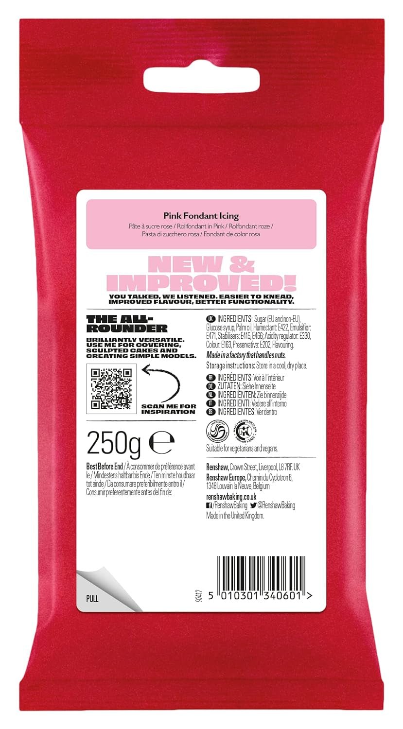 Gipsfondant für Kuchen Regalice Zuckerpaste zum Ausrollen 250g ROSA Zuckerpaste Naty Shop