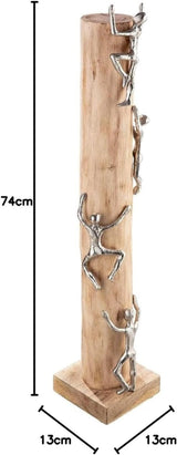 GILDE Deko-Skulptur Figur XL - hoch oben Aluminium, gefärbtes Naturholz - Höhe 74 cm Statuetten und Skulpturen Naty Shop