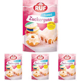 RUF-Glasur gebrauchsfertig, sofort ohne Mischen verwendbar, Glasur für Kekse und Kuchen, als Basis für Zuckerglasur oder zum Färben und Aromatisieren, 1 x 150 g (4er-Pack) Naty Shop Zuckerpaste 150 g (4er-Pack) weiß