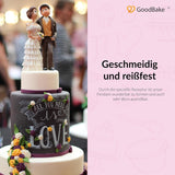 GoodBake schwarzer Fondant 500g, Rollfondant zum Beschichten, Formen, Dekorieren von Kuchen, Figuren, Zuckerblumen und mehr, palmölfrei, vegan, glutenfrei, Zuckerpaste Naty Shop