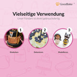 GoodBake schwarzer Fondant 500g, Rollfondant zum Beschichten, Formen, Dekorieren von Kuchen, Figuren, Zuckerblumen und mehr, palmölfrei, vegan, glutenfrei, Zuckerpaste Naty Shop