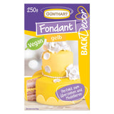 Günthart BackDecor 250 grüner Fondant, 100 % vegan, frei von Palmöl, reißfest, zum Überziehen von Kuchen und Gebäck, geeignet zum Modellieren, 1 Packung (1 x 250 g), Naty Shop Zuckerpaste 250 g (1 Packung), gelb