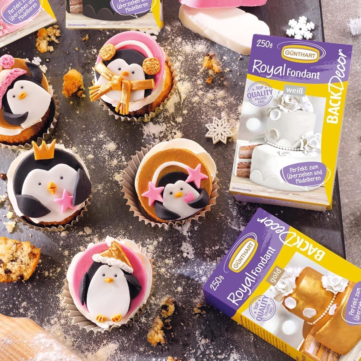 Günthart BackDecor 800 g weißer Fondant. Weißer Dekotisch zum Beschichten, Zuckerguss von Kuchen oder Modellieren, palmölfrei, gebrauchsfertig und einfach zu verarbeiten mit Naty Shop Zuckerpaste