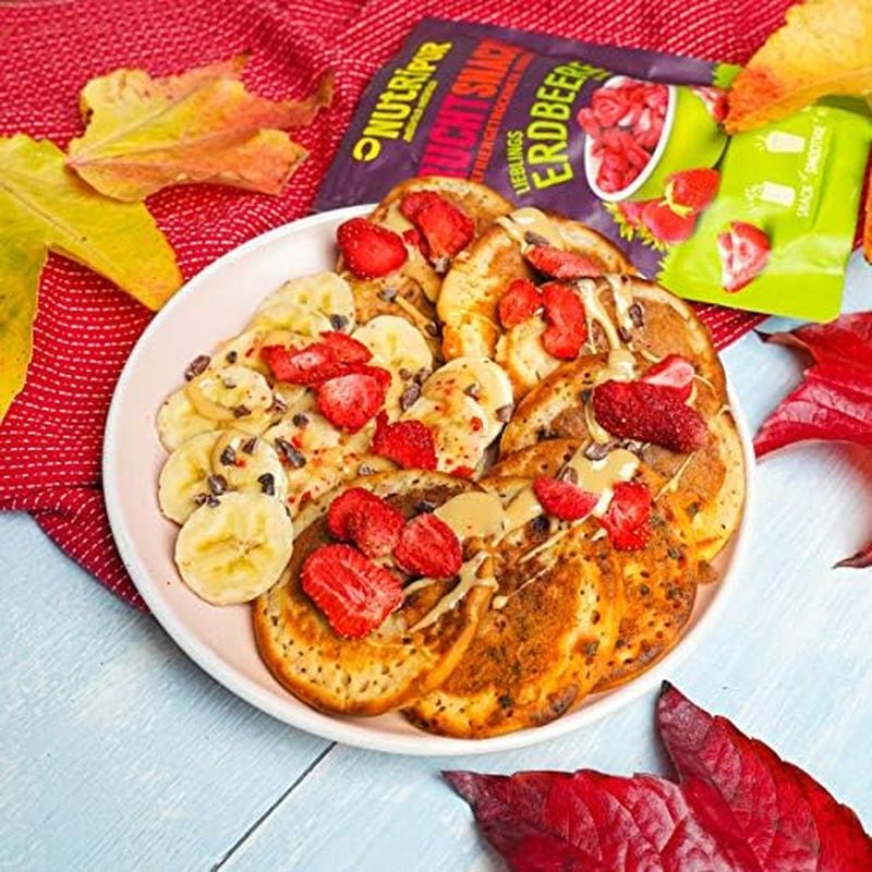 Bio-Fruchtsnacks für Kinder: 6x15g gefriergetrocknete Bio-Erdbeeren - Gefriergetrocknete Früchte - Trockenfrüchte - Kleine Racker von NutriPur Dehydrierte Produkte Naty Shop