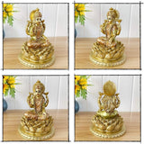 Hindu-Göttin Laxmi Lotus-Skulptur – Indischer Gott Lord Lakshmi Puja Statue – Indien Murti Idol Figuren Pooja Artikel Diwali Geschenke Statuetten und Skulpturen Naty Shop