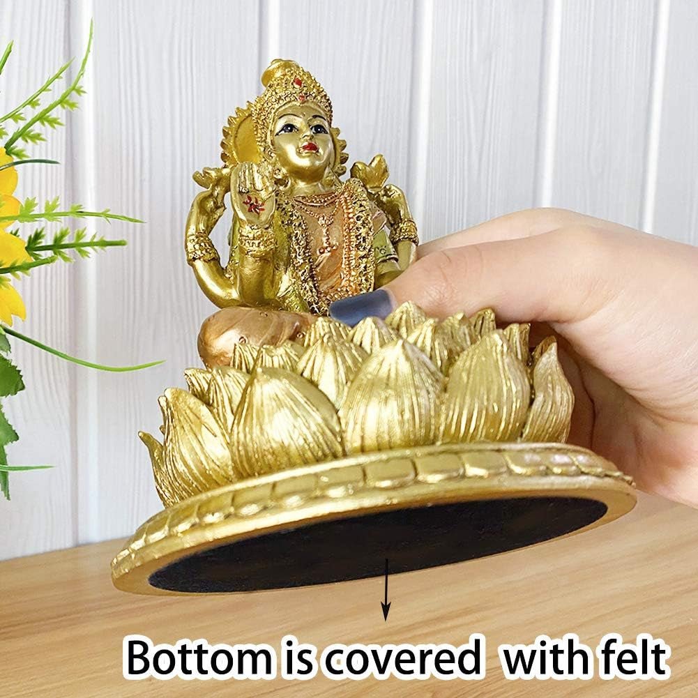 Hindu-Göttin Laxmi Lotus-Skulptur – Indischer Gott Lord Lakshmi Puja Statue – Indien Murti Idol Figuren Pooja Artikel Diwali Geschenke Statuetten und Skulpturen Naty Shop