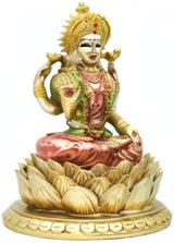 Hindu-Göttin Laxmi Lotus-Skulptur – Indischer Gott Lord Lakshmi Puja Statue – Indien Murti Idol Figuren Pooja Artikel Diwali Geschenke Statuetten und Skulpturen Naty Shop