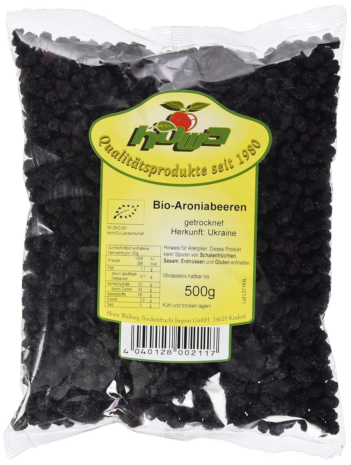 HOWA Bio Aronia, 500 g Naty Shop dehydrierte Produkte 500 G (1 Packung) 1