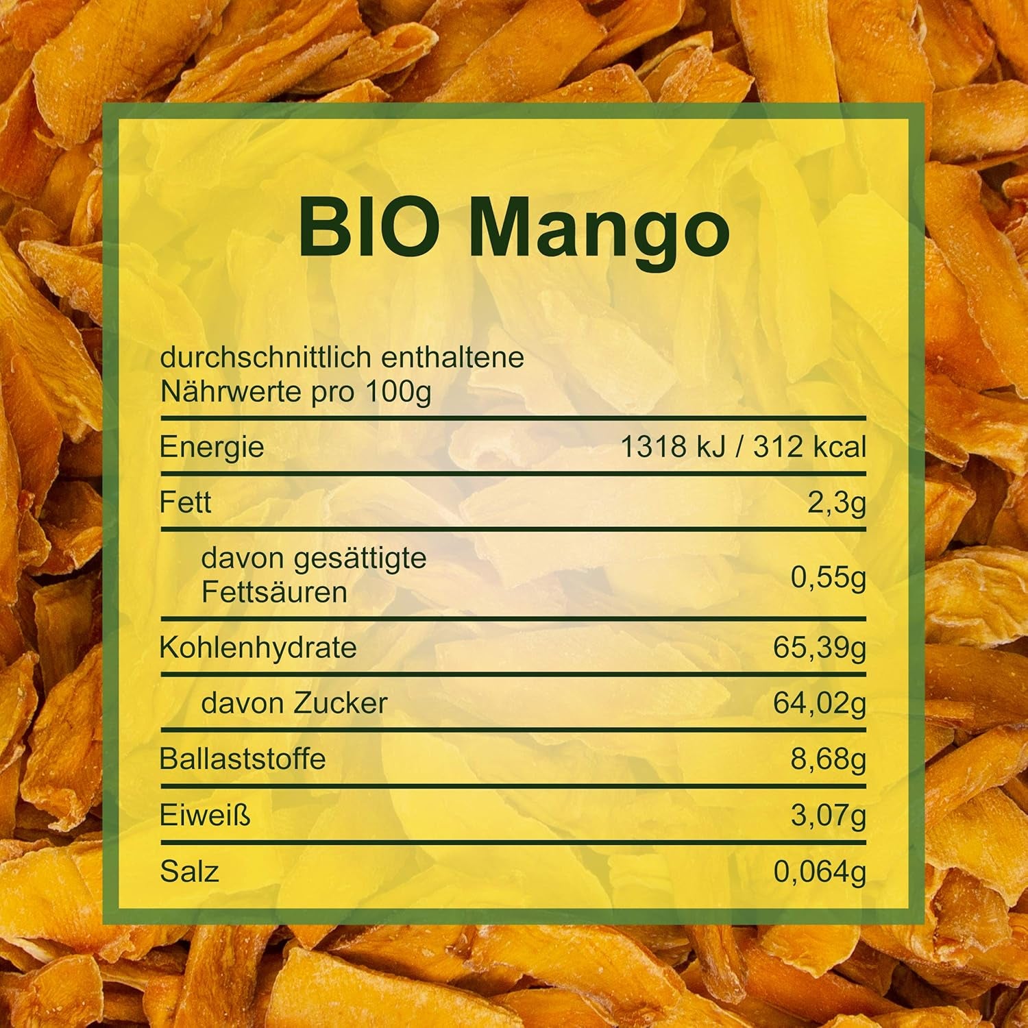 Howa getrocknete Mango – Trockenfrüchte in Bio-Qualität, naturbelassen und ungeschwefelt – ideal zum Kochen, Backen oder als gesunder Snack – Mangoscheiben – zuckerfrei – 1000 g Naty Shop dehydrierte Produkte