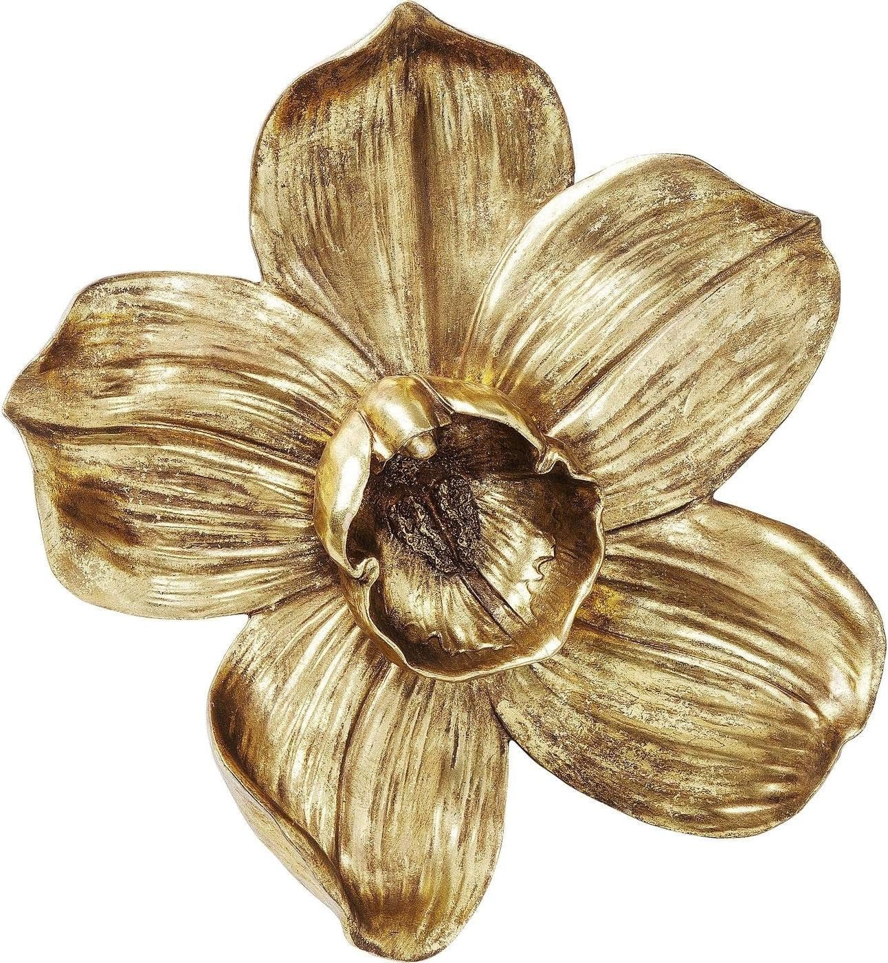 Kare Design Wanddekoration Orchidee, weiß, XL, Wanddekoration, Orchideenblüten-Optik, handgefertigt, 25x24x7 cm (H/B/T) Statuetten und Skulpturen Naty Shop Gold 40L X 3B Cm