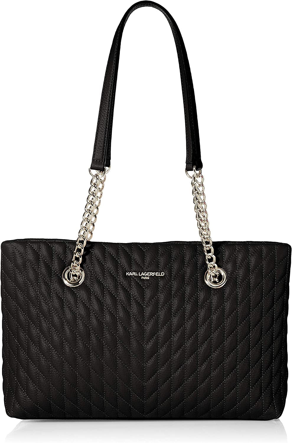 KARL LAGERFELD Karolina Tragetasche Damen Naty Shop Taschen Schwarz/Silber Einheitsgröße