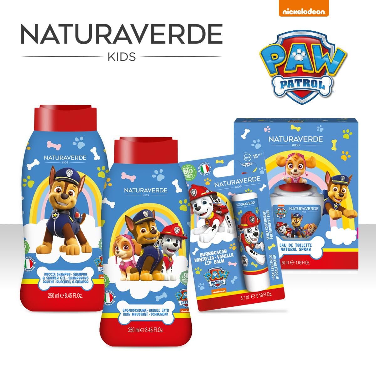 | Kinder – Paw Patrol – Duschshampoo für Kinder, Duschseife für Körper und Haare, Hygieneprodukte für Kinder, mit Bio-Haferextrakt, 250 ml Kinder – Bade- und Hautpflege Naty Shop
