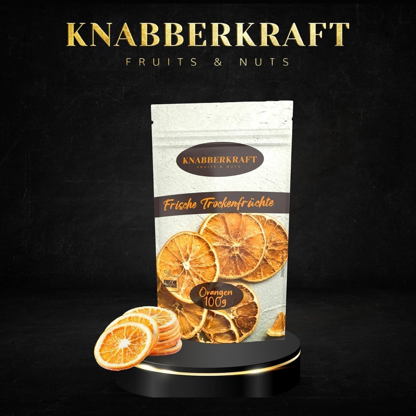 Knabberkraft Getrocknete Orangenscheiben 100g – Snack und natürliches Aroma | Perfekt für Tee, Desserts, Dekorationen und mehr | Reich an Vitamin C und ohne Zusatzstoffe, dehydrierte Produkte von Naty Shop