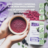 LOOV Bio-Pulver aus schwarzen Johannisbeeren, hergestellt aus 100 % ganzen schwarzen Johannisbeeren, gefriergetrockneten und pulverisierten Bio-Beeren, angebaut in Nordeuropa, ohne Zuckerzusatz, 113 g, dehydrierte Produkte von Naty Shop