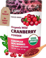 LOOV Bio-Blaubeerpulver, hergestellt aus 100 % ganzen gefriergetrockneten Wildheidelbeeren, geerntet in nordeuropäischen Wäldern, 113 g, ohne Zuckerzusatz, Naty Shop Dehydrierte Produkte, 171 g Cranberry-Pulver