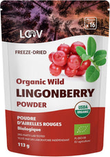 LOOV Bio-Blaubeerpulver, hergestellt aus 100 % ganzen, gefriergetrockneten wilden Blaubeeren, geerntet in den Wäldern Nordeuropas, 113 g, ohne Zuckerzusatz. Naty Shop Dehydrierte Produkte 113 g Cranberry-Pulver