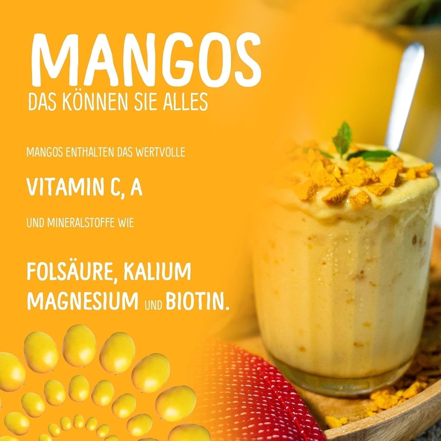 Gefriergetrocknete Mango: 100g gefriergetrocknete Früchte aus zarten Mangostücken ohne Zuckerzusatz - getrocknete Mango - getrocknete Mango - Trockenfrüchte - Trockenfrüchte von NutriPur Dehydrierte Produkte Naty Shop